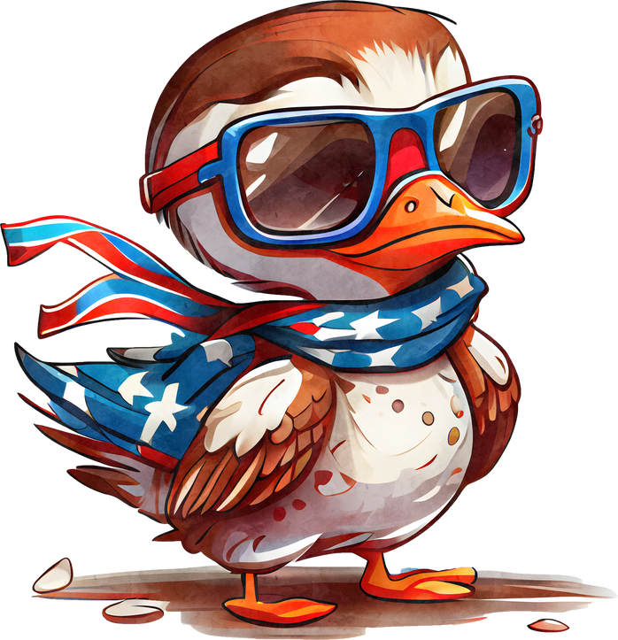 Patriotic Duck clipart 4th of July